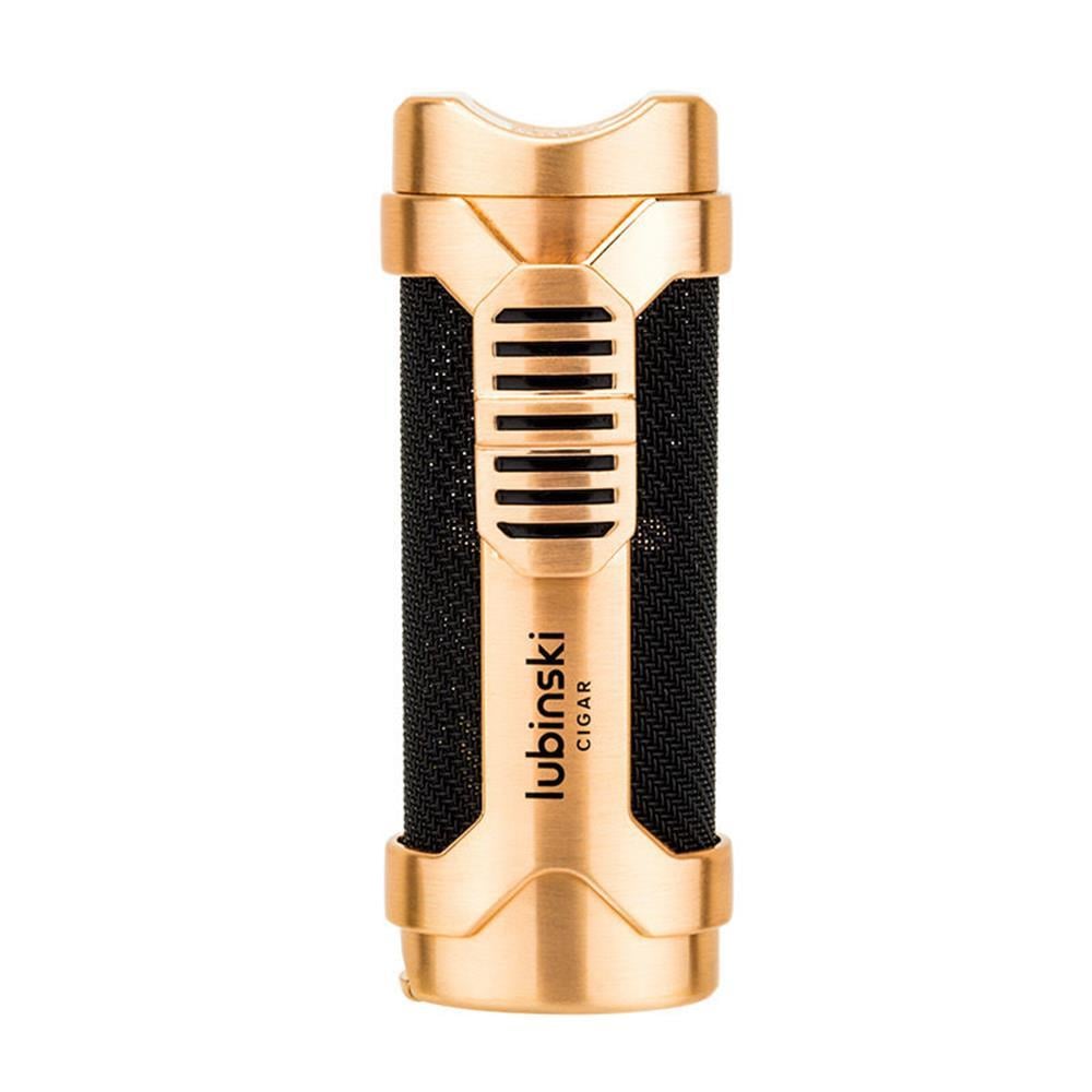 Lubinski Cigar Sehpa Kapaklı Delicili Tek Torch Puro Çakmağı Gold