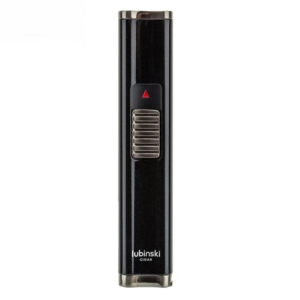 Lubinski Cigar Slim Cetvelli Ve Sehpalı Çift Torch Puro Çakmağı Siyah
