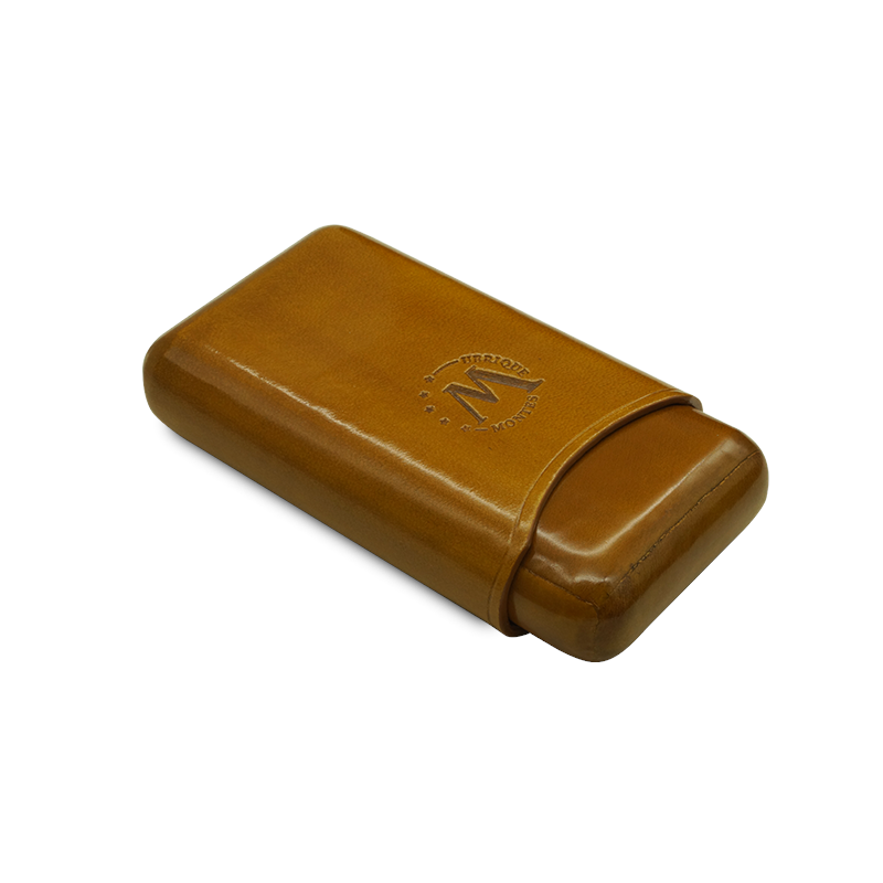 Montes Gerçek Deri El Yapımı Puro Kılıfı Üçlü (52 Ring) Munich