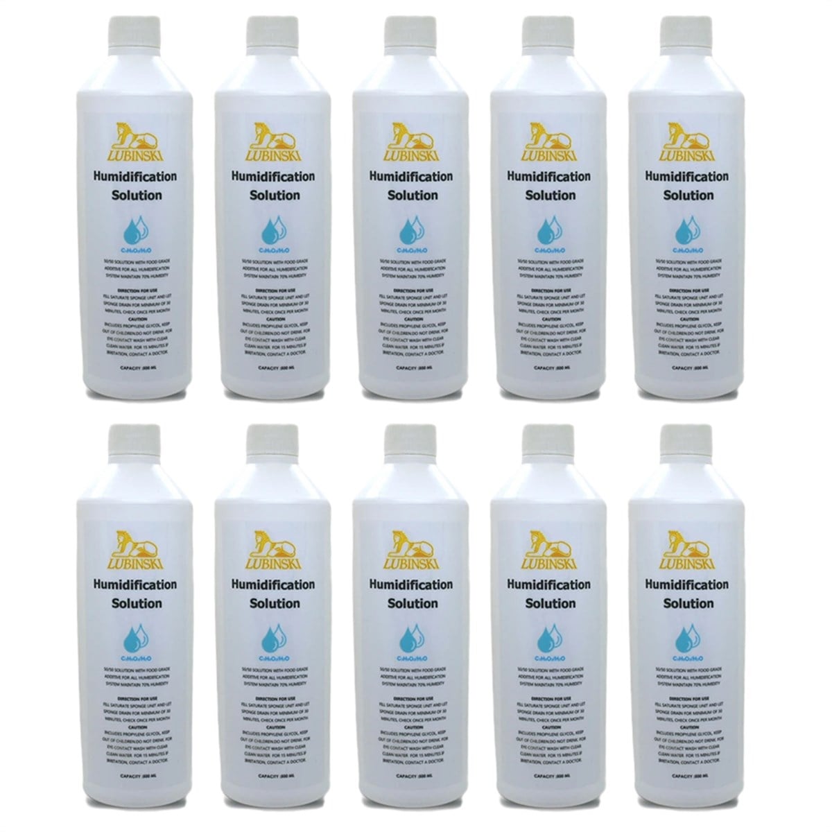Lubinski Humidor Puro Kutusu Nemlendirici %70 Saf Su Solüsyon 500ML 10 ADET EkoPaket