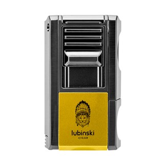 Lubinski Yeni Seri Dahili V-Cutter Delicili ve İğneli Puro Çakmağı Sarı