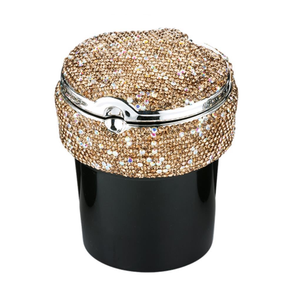 Angelo Led Işıklı Araç Araba Küllüğü Parıltılı Taş Kaplama Gold