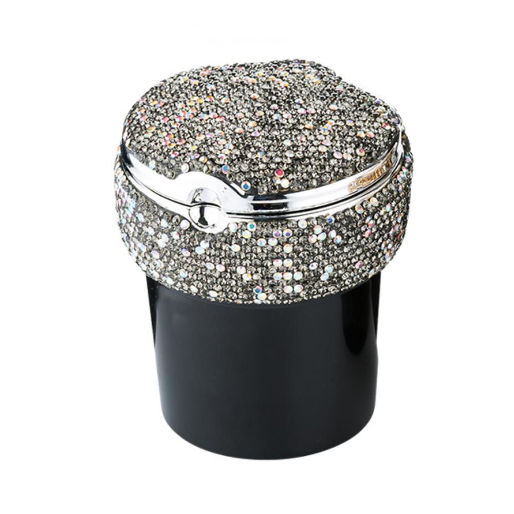 Angelo Led Işıklı Araç Araba Küllüğü Parıltılı Taş Kaplama Gri