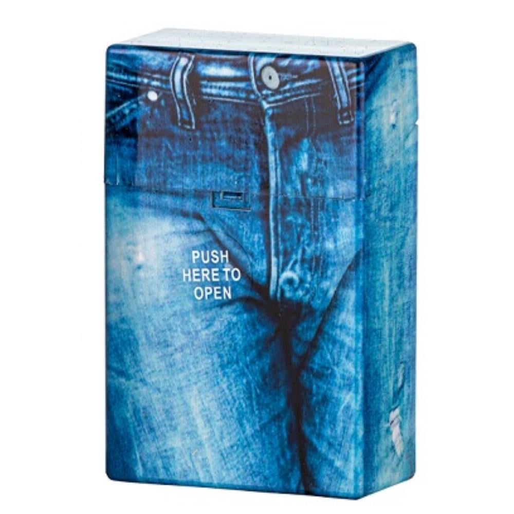 Angelo Metal Klik Butonlu Kısa Sigara Kutusu 20li (Jeans2)