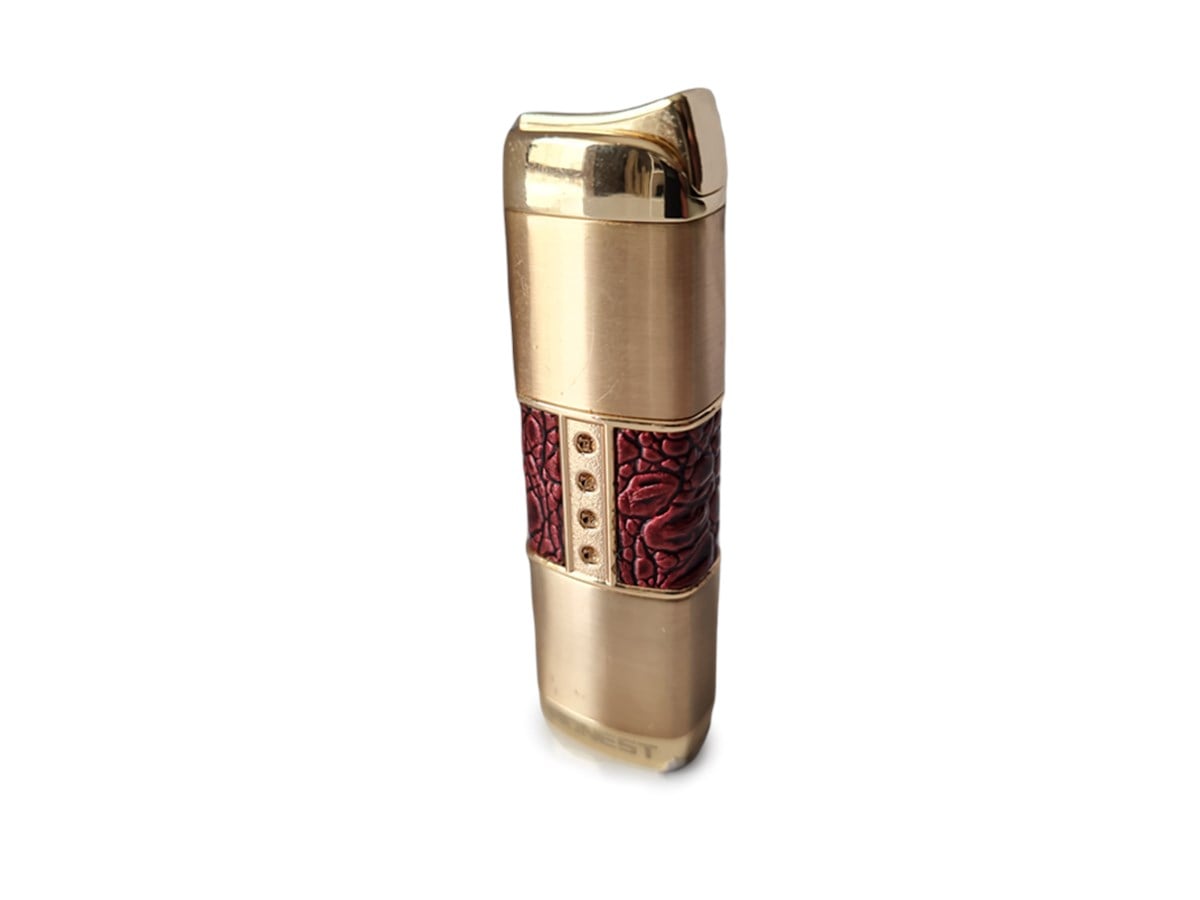 Honest Tek Torch Rezistanslı Taşlı Tasarım Çakmak Gold(Outlet)