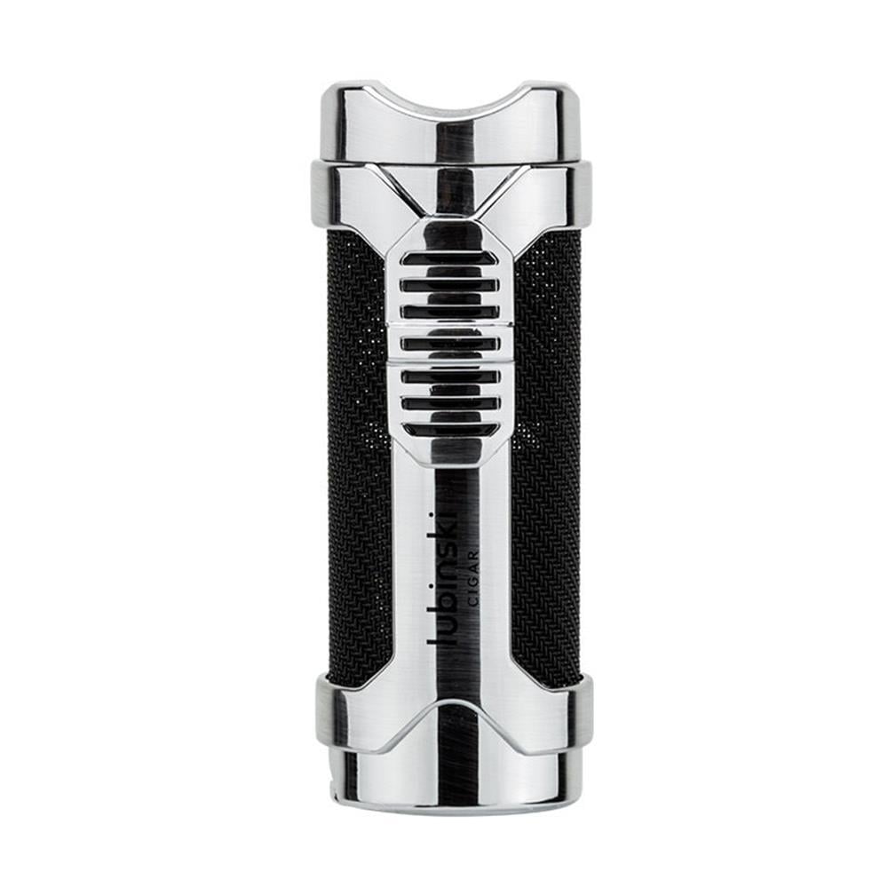 Lubinski Cigar Sehpa Kapaklı Delicili Tek Torch Puro Çakmağı Silver