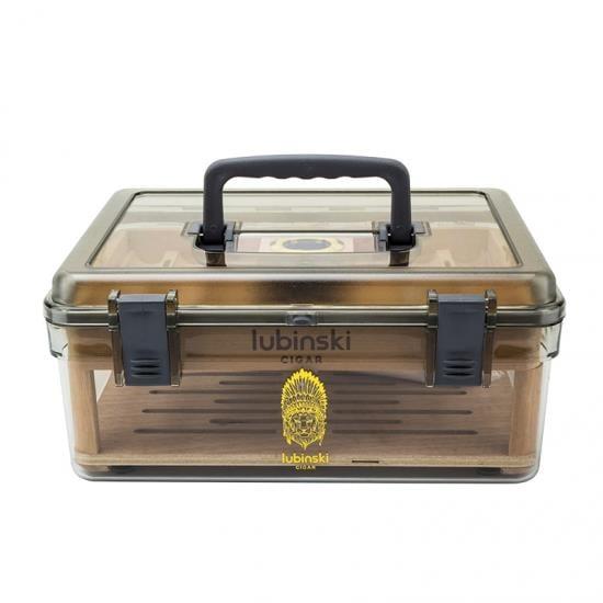 Lubinski Plexi -Sedir Şeffaf Puro Kutusu Humidor 50s