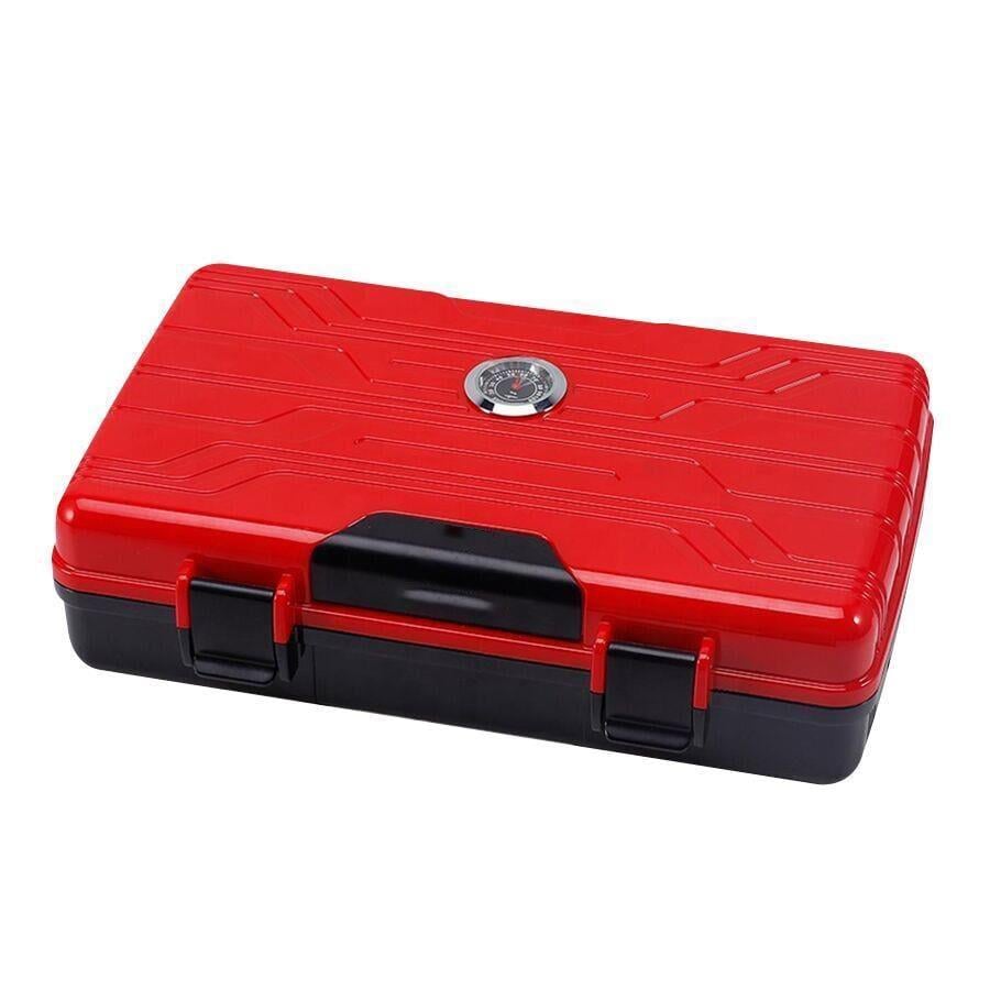 Lubinski Seyahat Tipi Puro Kutusu Humidor Kırmızı(10Cigar)