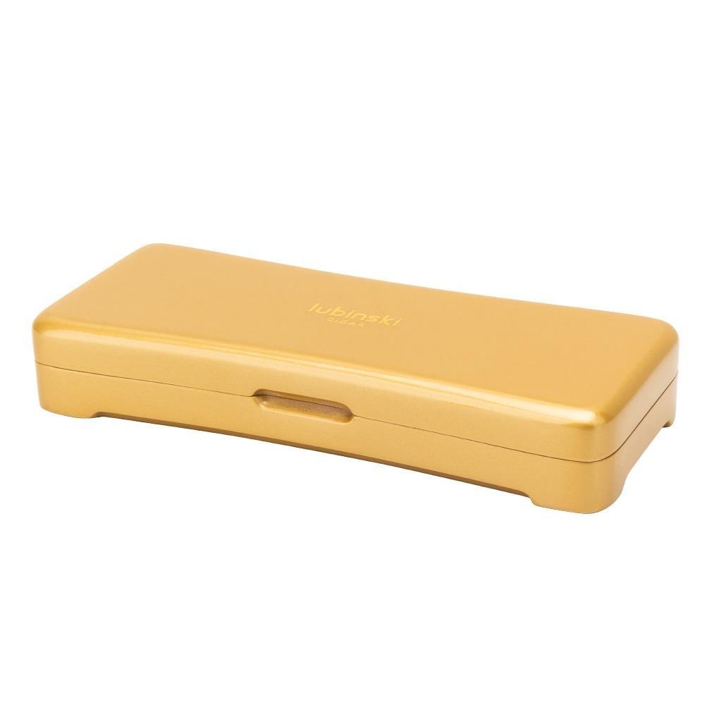 Lubinski Yeni Stil Slim Seyahat Puro Kutusu/Humidor Lake Gold 2's