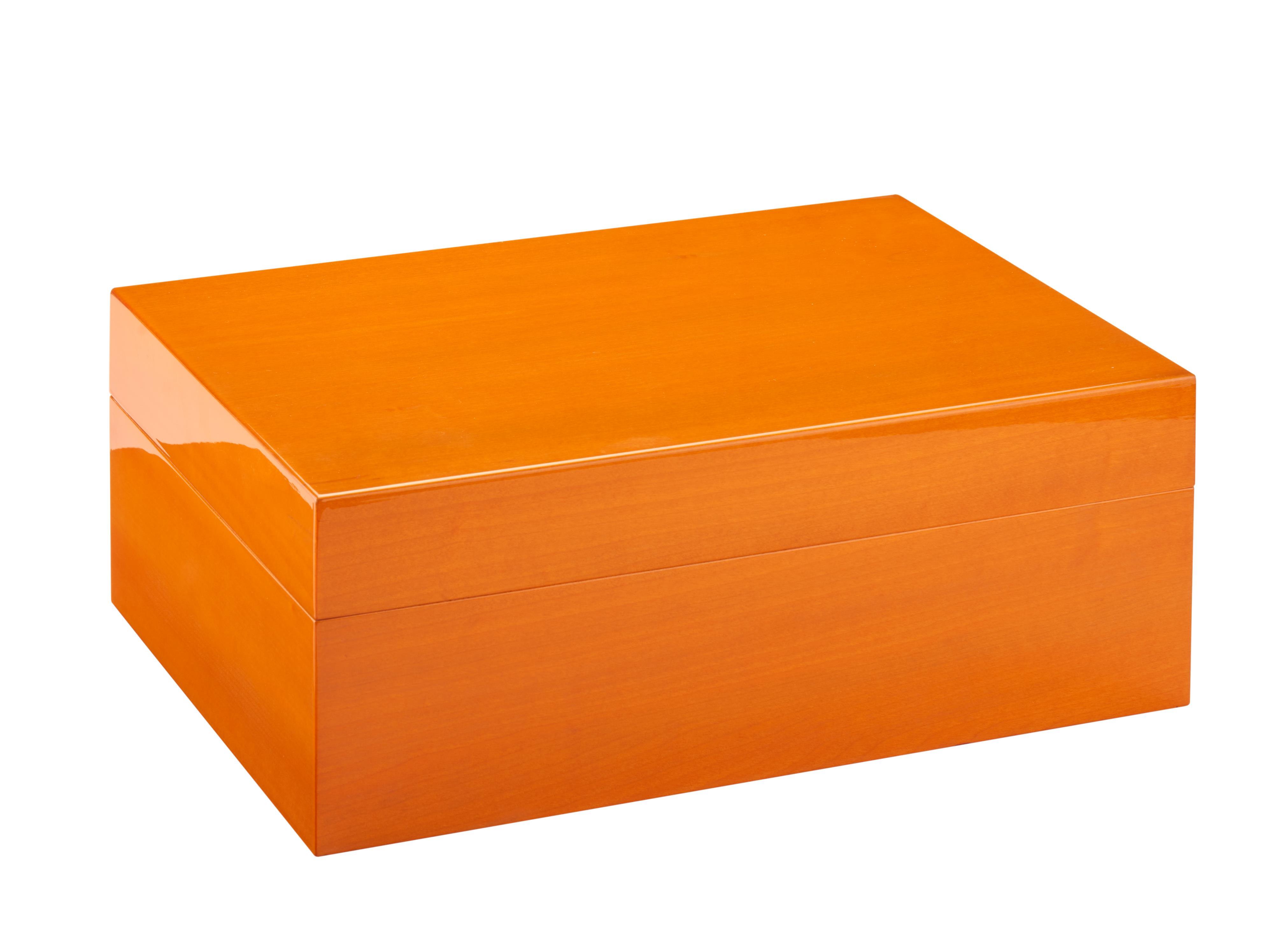 Morici Collection Italy Handmade Humidor Puro Kutusu - Roma Collection- Orange Veined- 50's