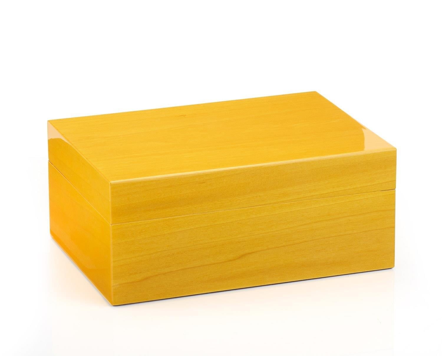 Morici Collection Italy Handmade Humidor Puro Kutusu - Roma Collection- Yellow Veined- 50's