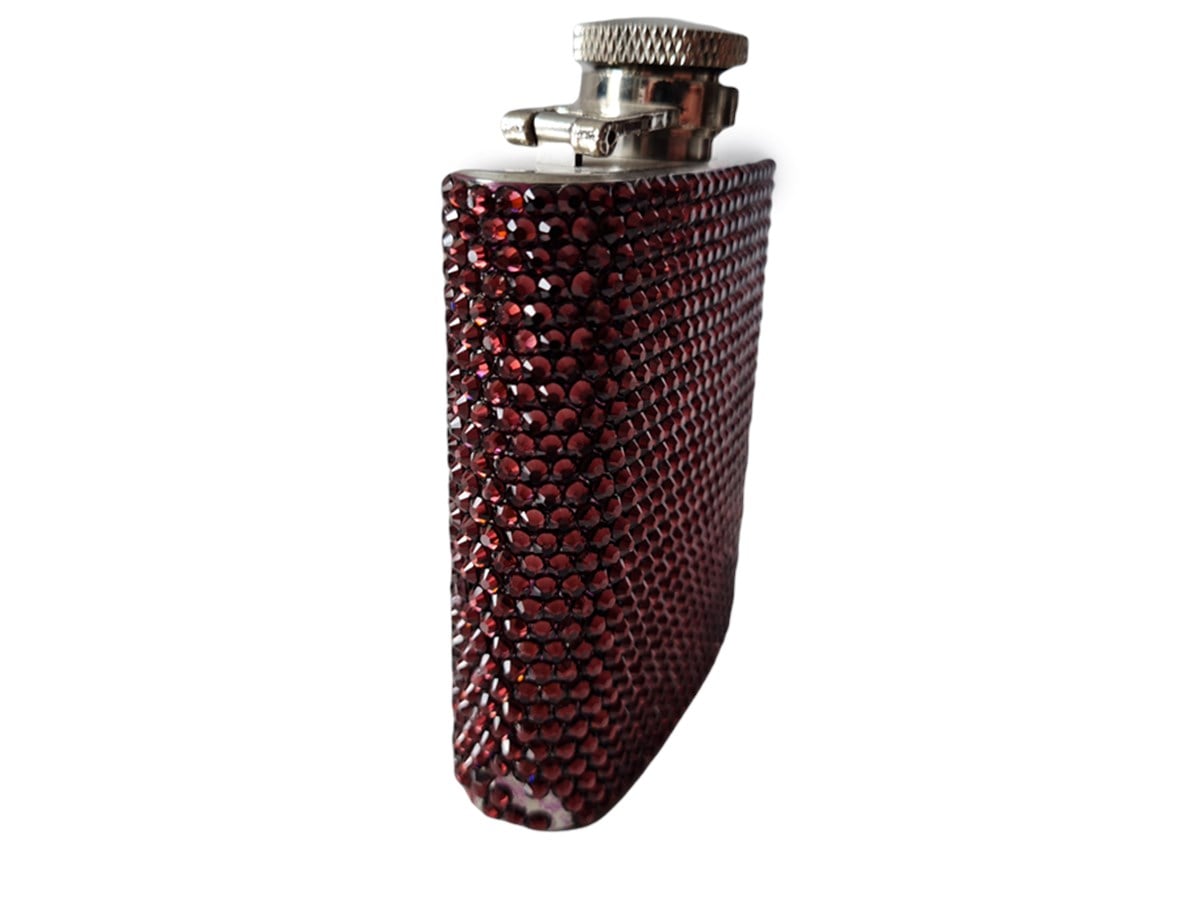 Swarovski Taşlı Kaplı Matara Dark Red(Outlet)