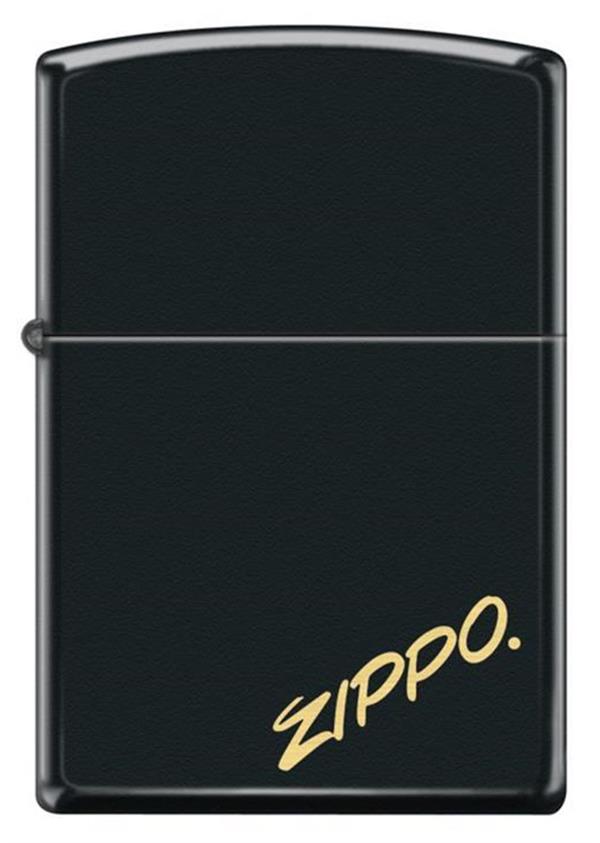 Zippo Black Matte Script Logo Çakmak AkMerkezTobacco Klasik Zippo