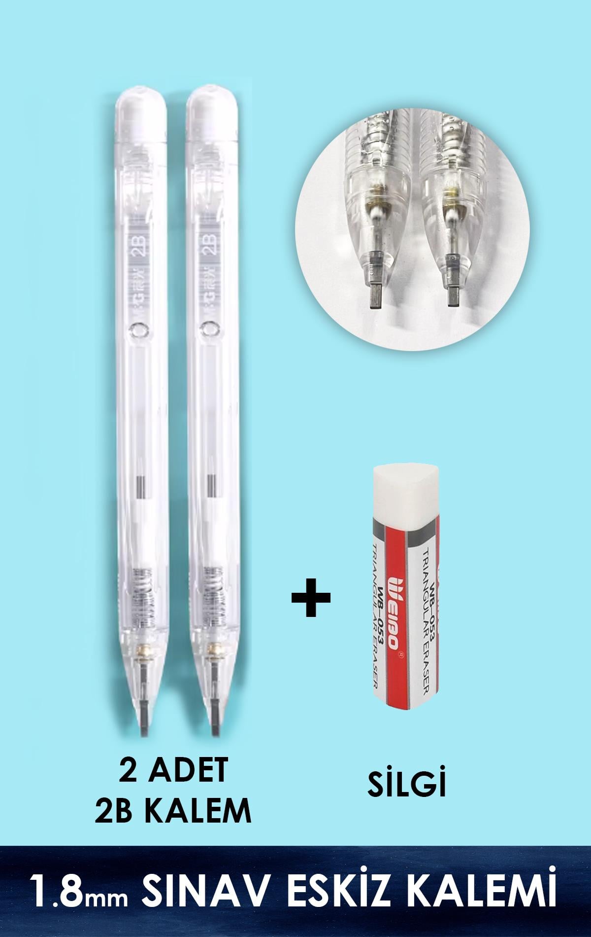 Eskiz Sınav Kalemi 1.8mm Düz Uç - 2 Adet