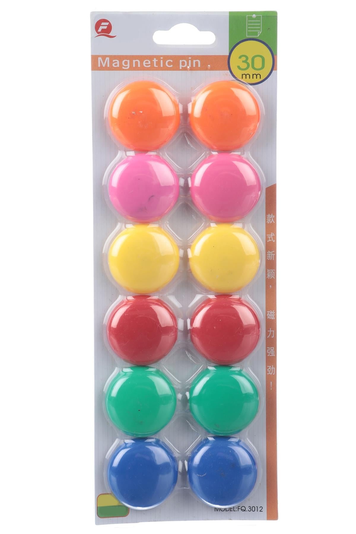 Pano Mıknatısı - Renkli - 3 Cm -12 Adet