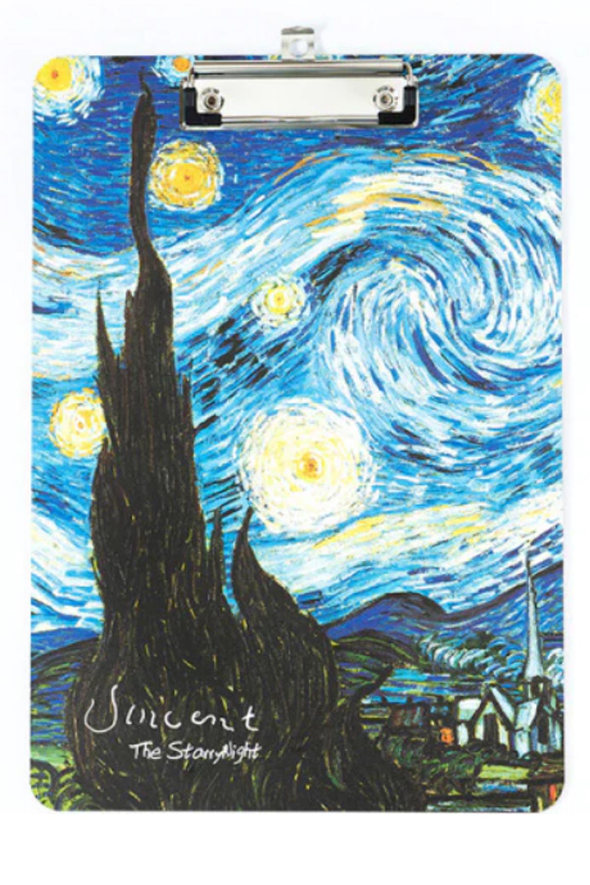 Resim Altlığı Çizim Tahtası Klipsli -Van Gogh Sekreterlik - A4