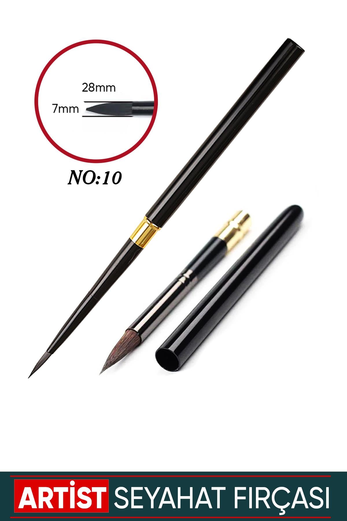 Seyahat Tipi Suluboya Fırçası Yuvarlak Uç No: 10