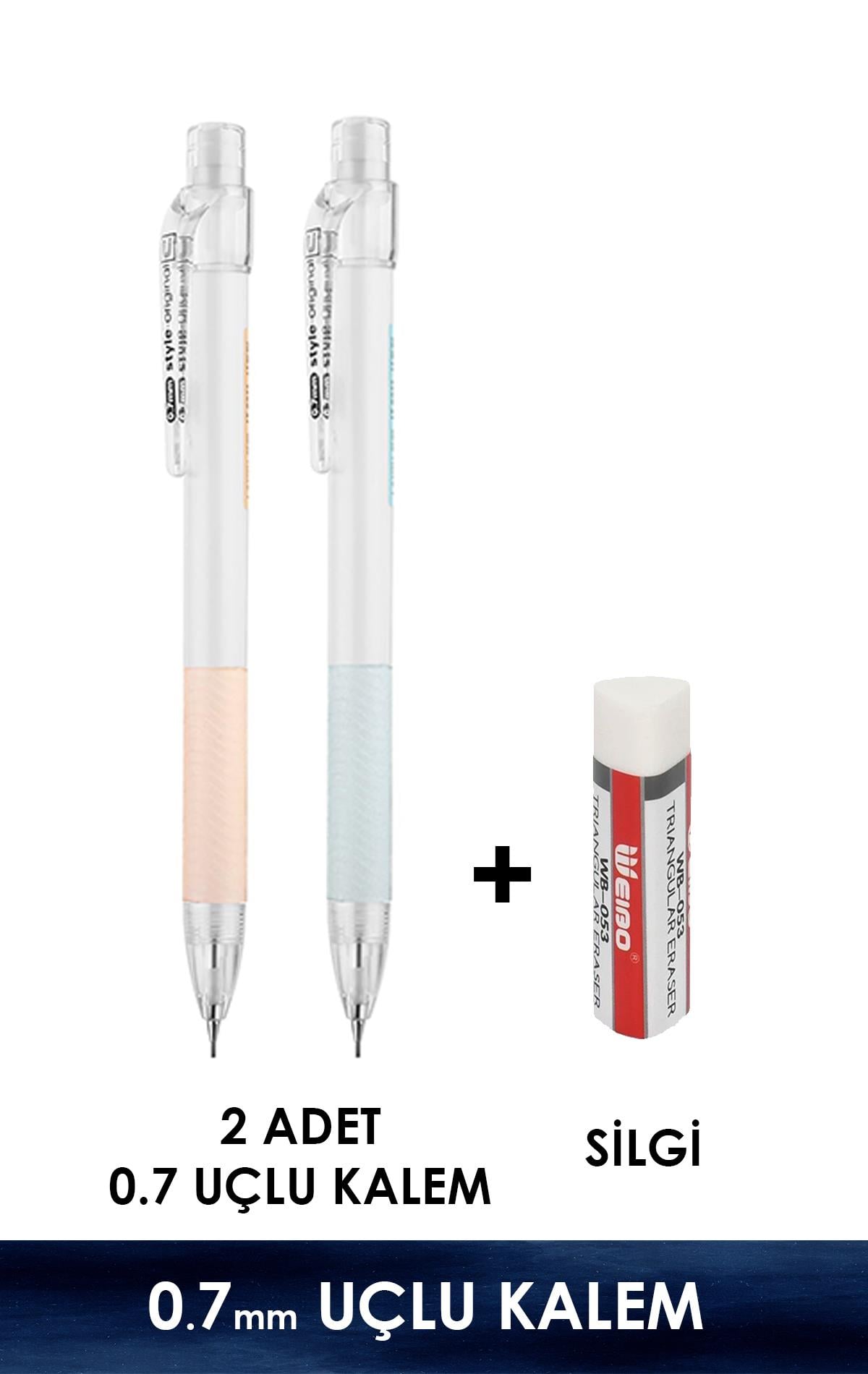 Uçlu Kalem 0.7mm 2'li - Lantu (Silgi Hediyeli)