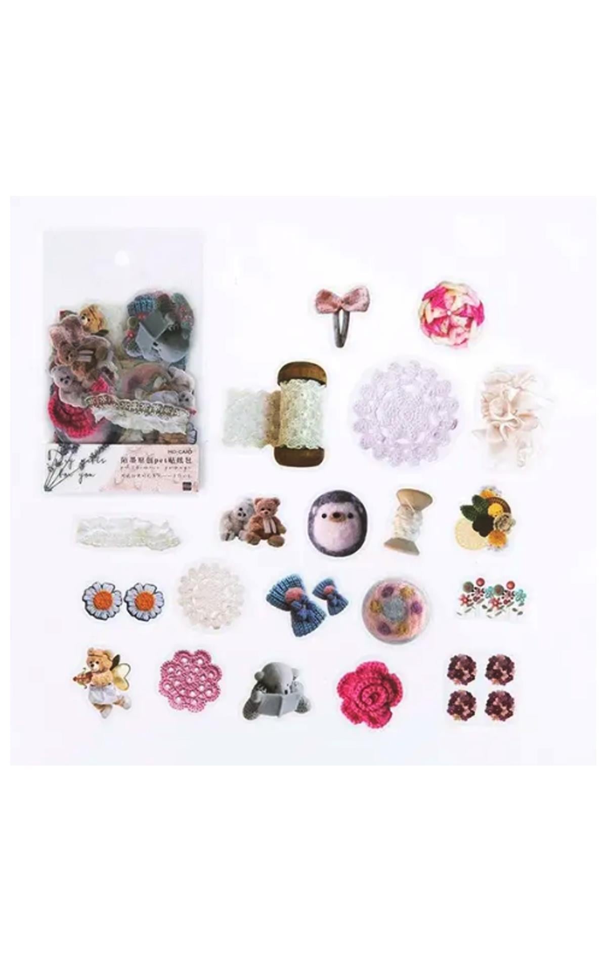 Vintage Şeffaf Pet Sticker 4-8cm 40 adet (SOFT)