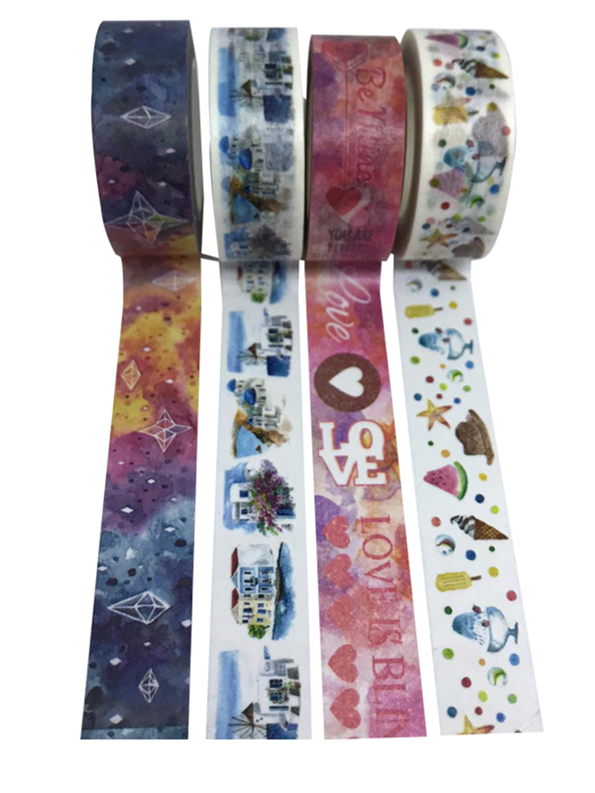 VOX - Washi Dekor Bant Seti, 4' lü 1.5cm x 10mt (WSB4-1)