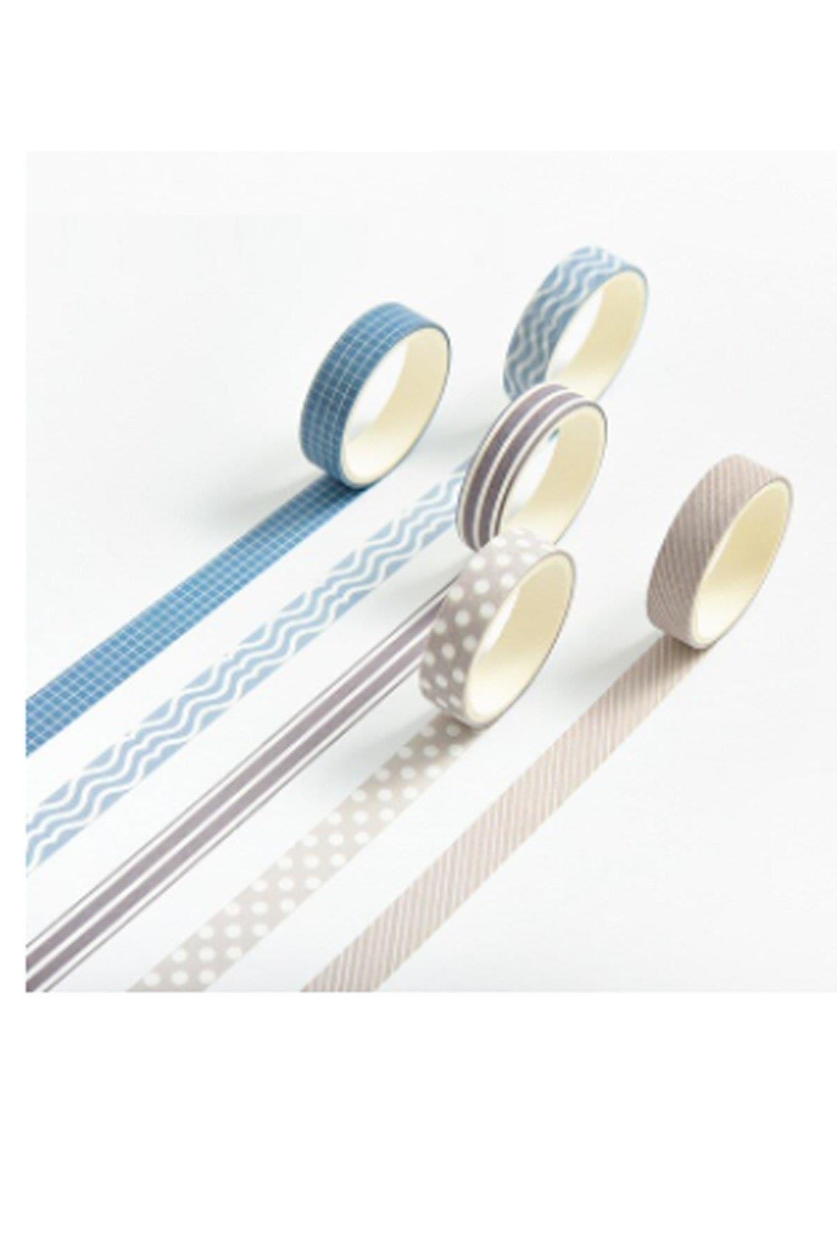 Washi Dekor Bant Seti 5'li 1 cm x 2 mt -M4-436