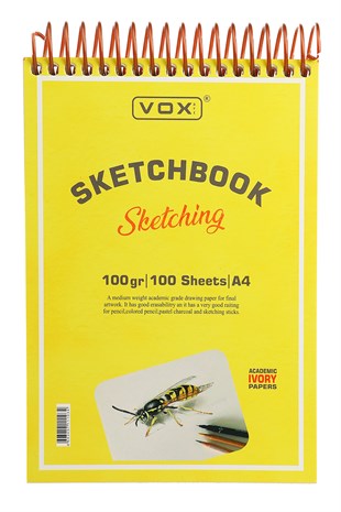 100 gr. Eskiz Çizim Defteri - A4 -. 100 Yaprak Ivory Kağıt