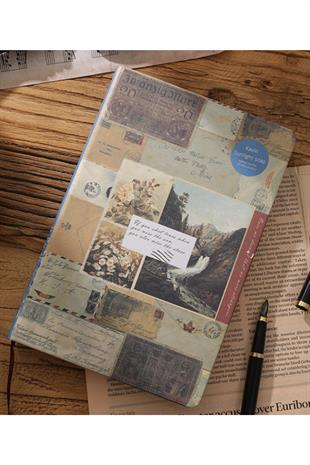 Retro Journal Defter-14x21 cm-100 Yaprak Sert Kapak
