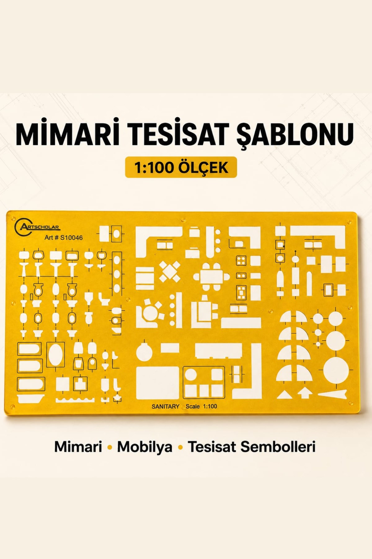 1:100 Mimari Şablon, Mobilya Tesisat Şablonu