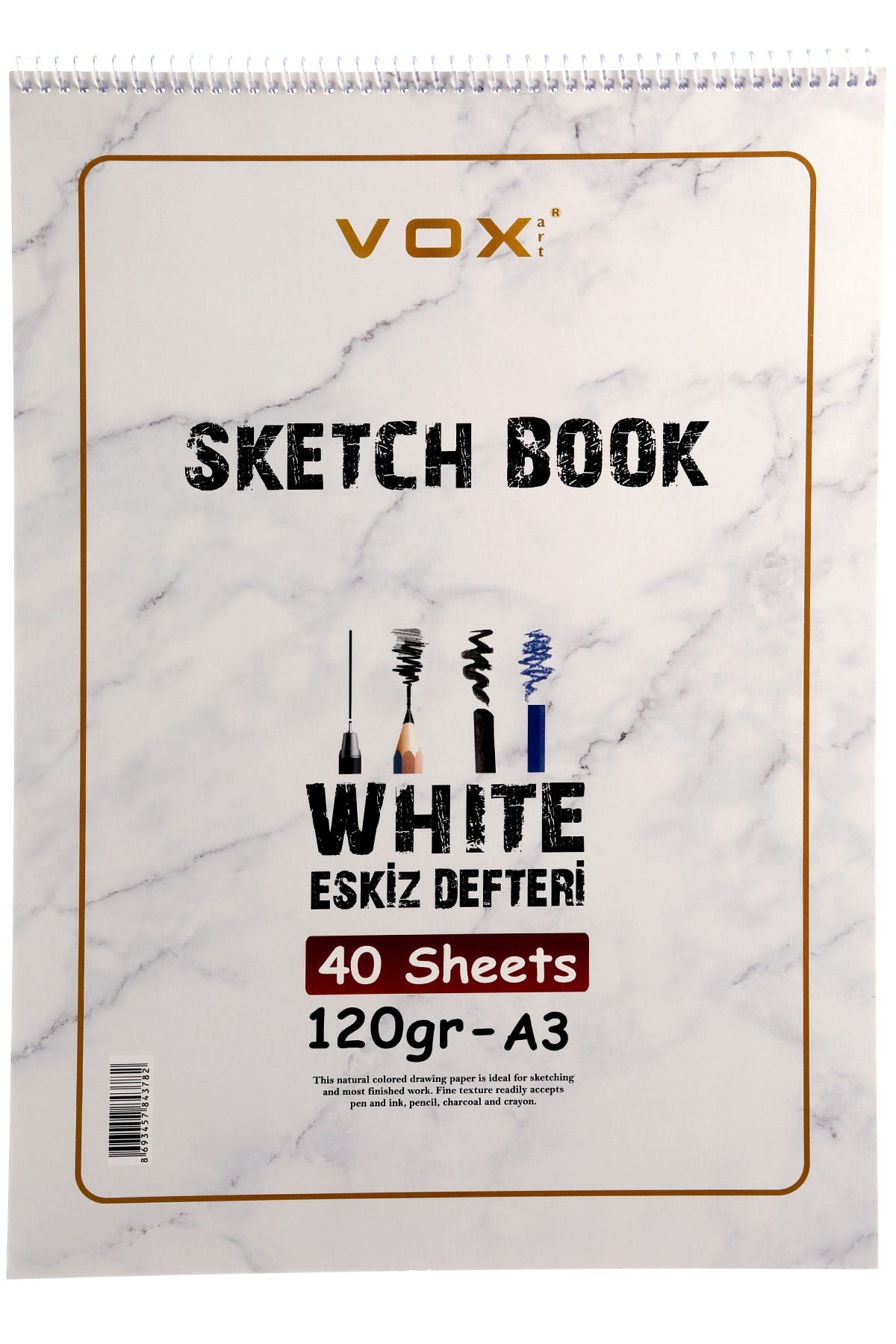 120 gr Eskiz Çizim Defteri - A-3 , 40 Yaprak