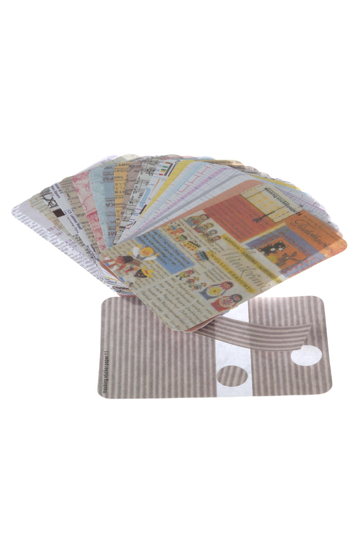 27'li Renkli Kağıt Bant Set-Metal Kutu Paper (Hazır Kesimli) 6,5 x 9cm