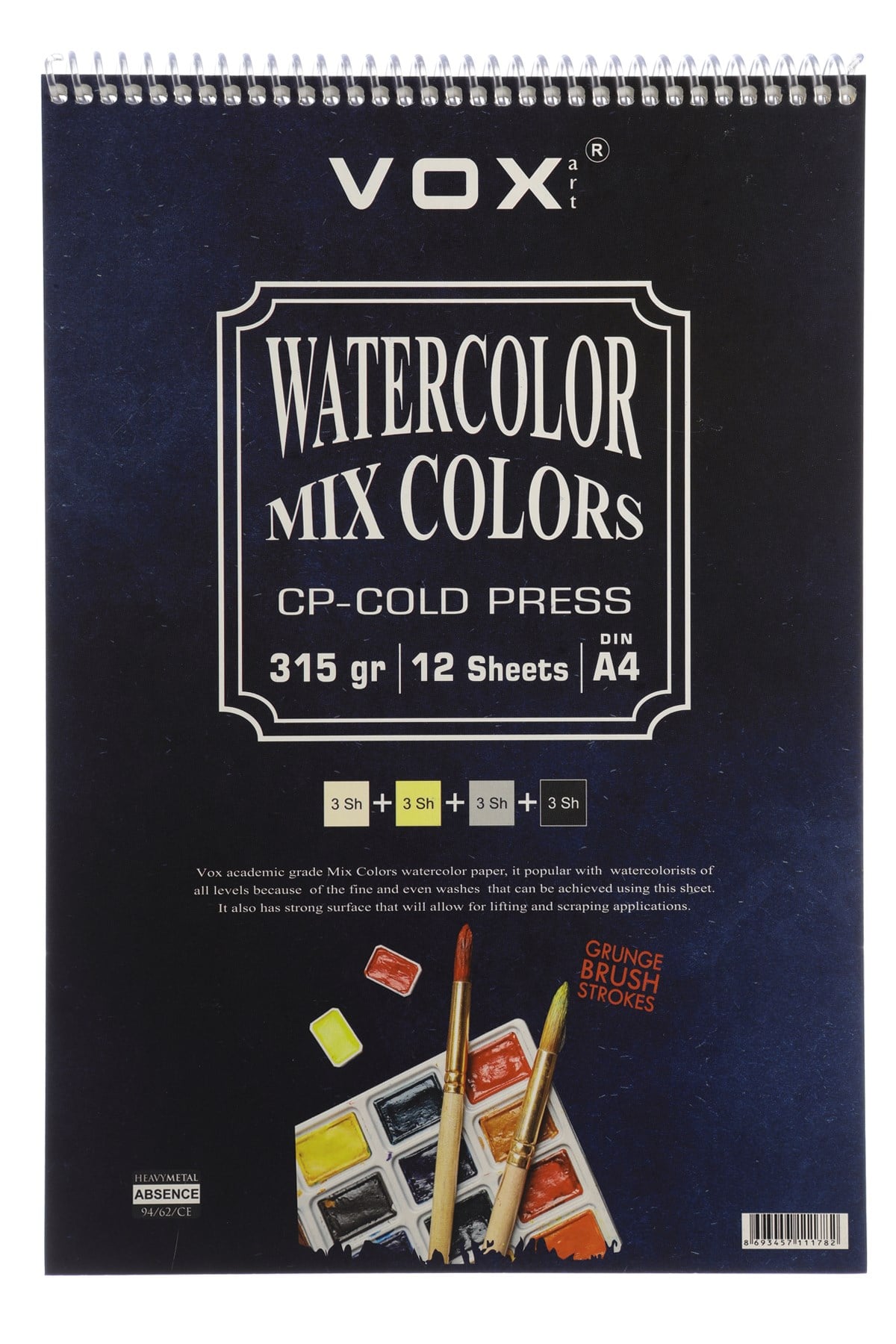315 gr Mix Suluboya Blok - Cold Press - A4 - 12 Yaprak