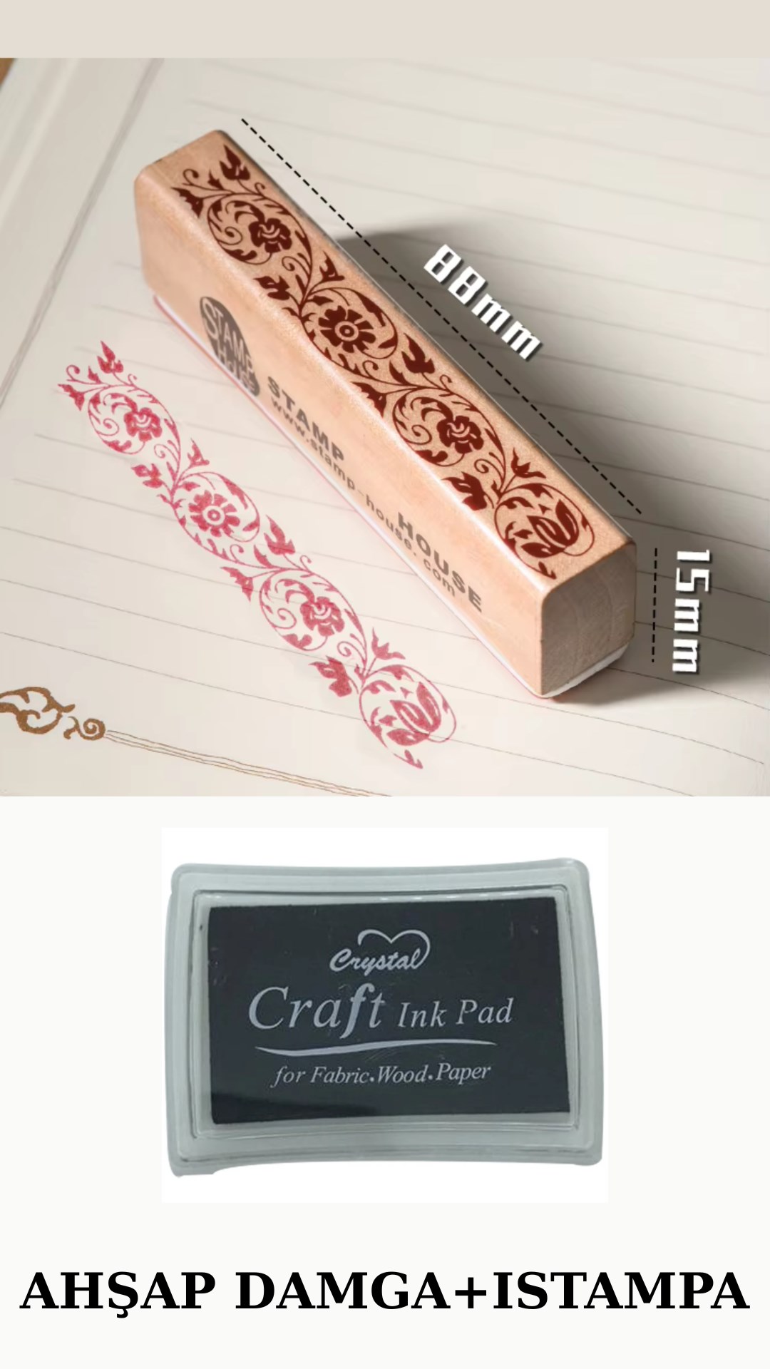 Ahşap Damga ve Istampa 9 cm*1.5 cm