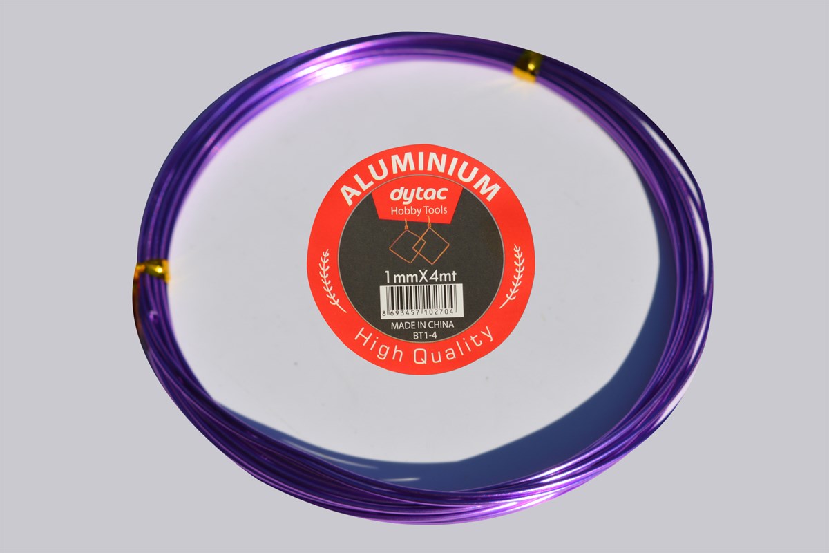 Alüminyum Tel 1 mm 4 Metre Mor (BT1-4)
