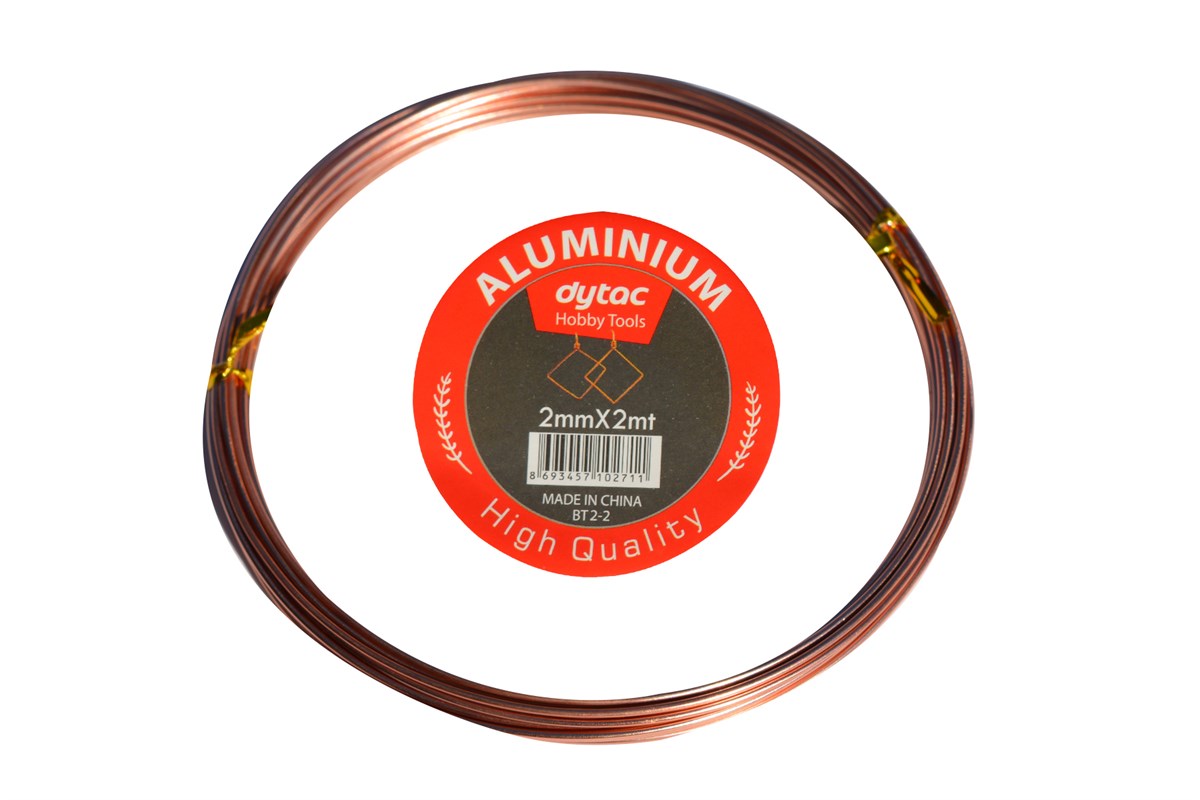 Alüminyum Tel 2 mm 2 Metre Bakır (BT1-4)