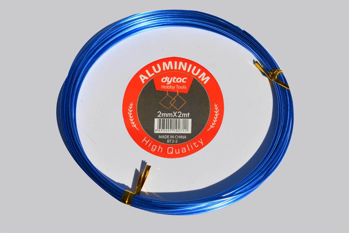 Alüminyum Tel 2 mm 2 Metre Mavi (BT1-4)