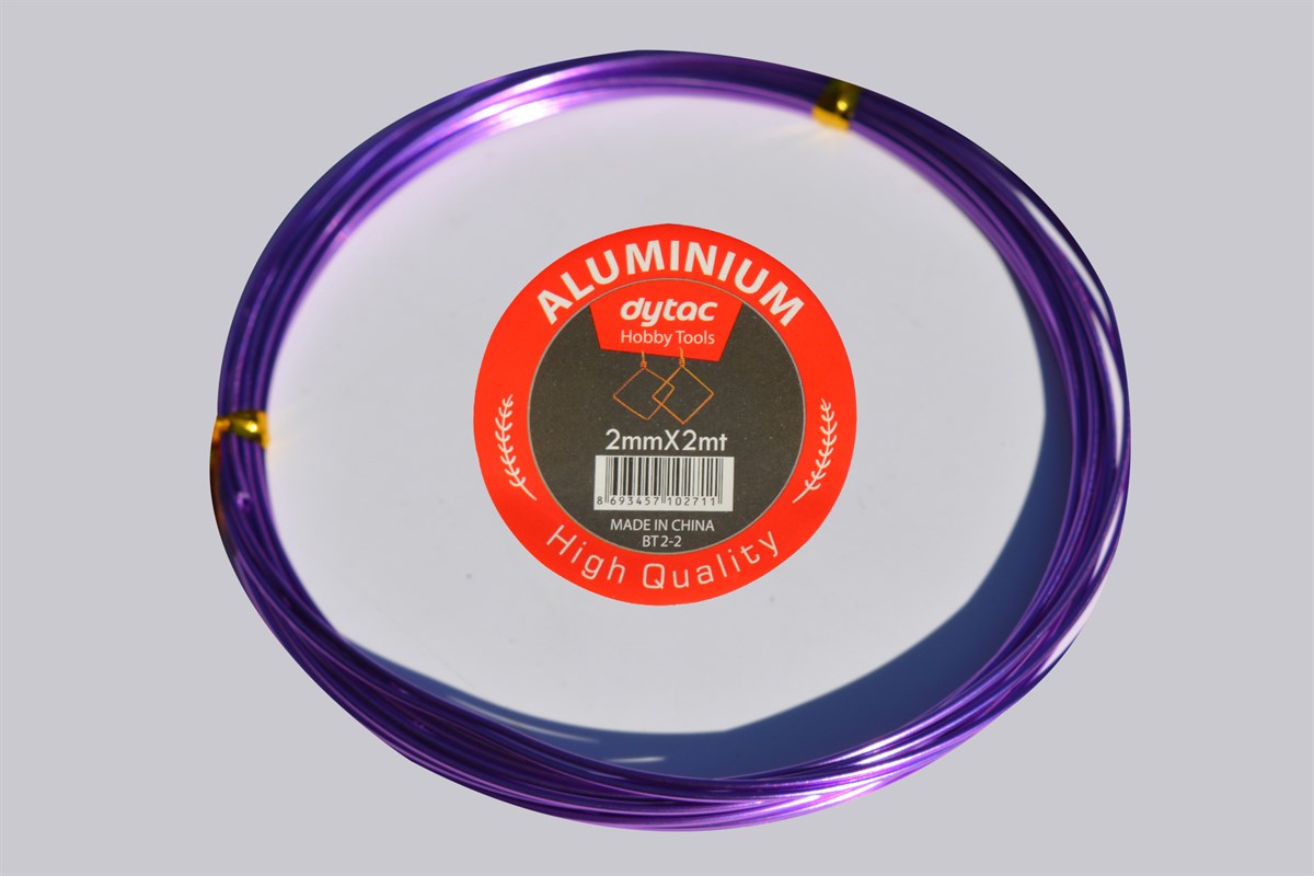 Alüminyum Tel 2 mm 2 Metre Mor (BT1-4)