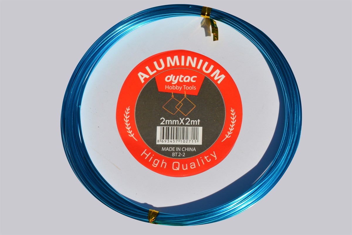 Alüminyum Tel 2 mm 2 Metre Turkuaz (BT1-4)
