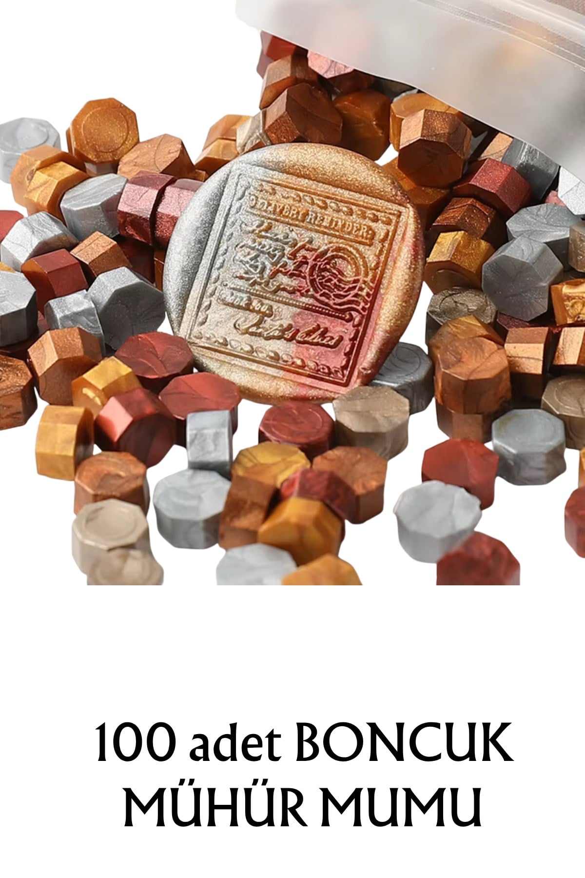 Boncuk Mühür Mumu 100 Adet Gold Mix