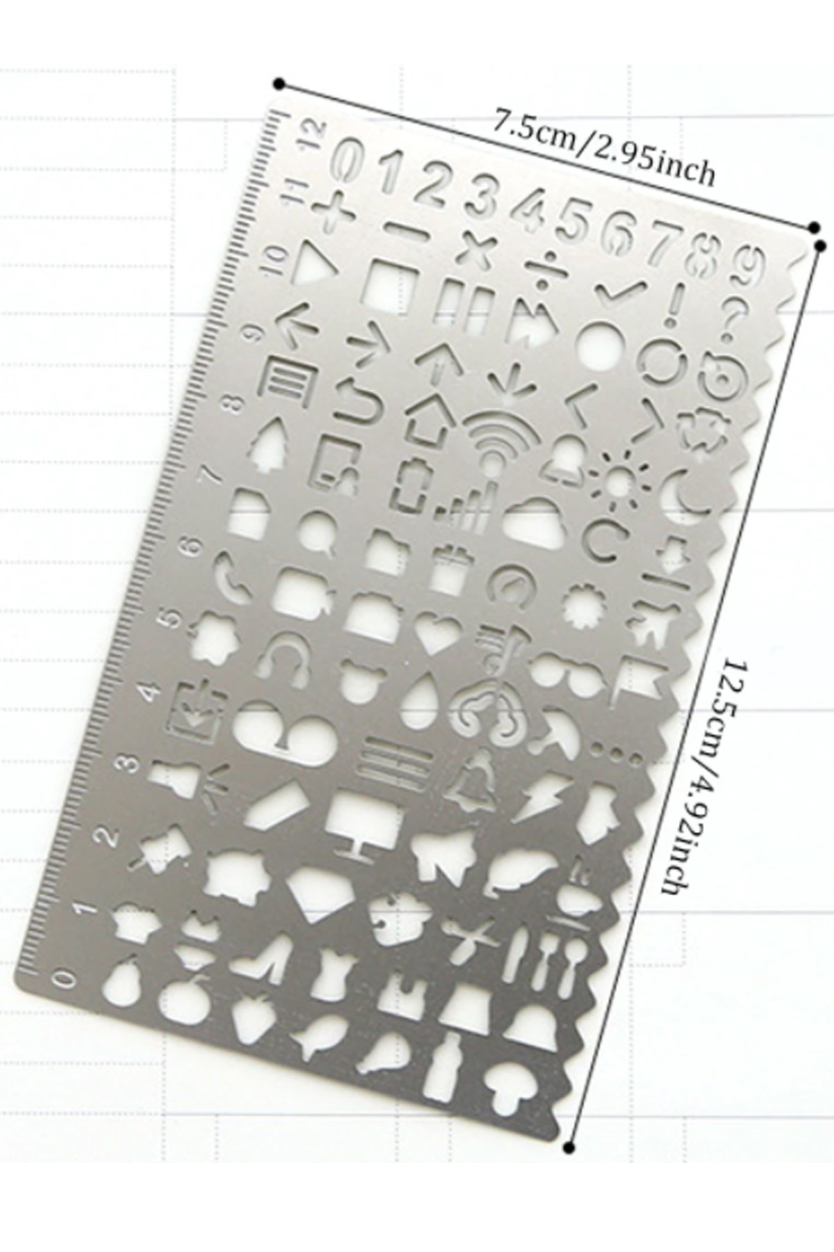 Journal Defter Çizim Şablonu - Metal - 13x8 cm