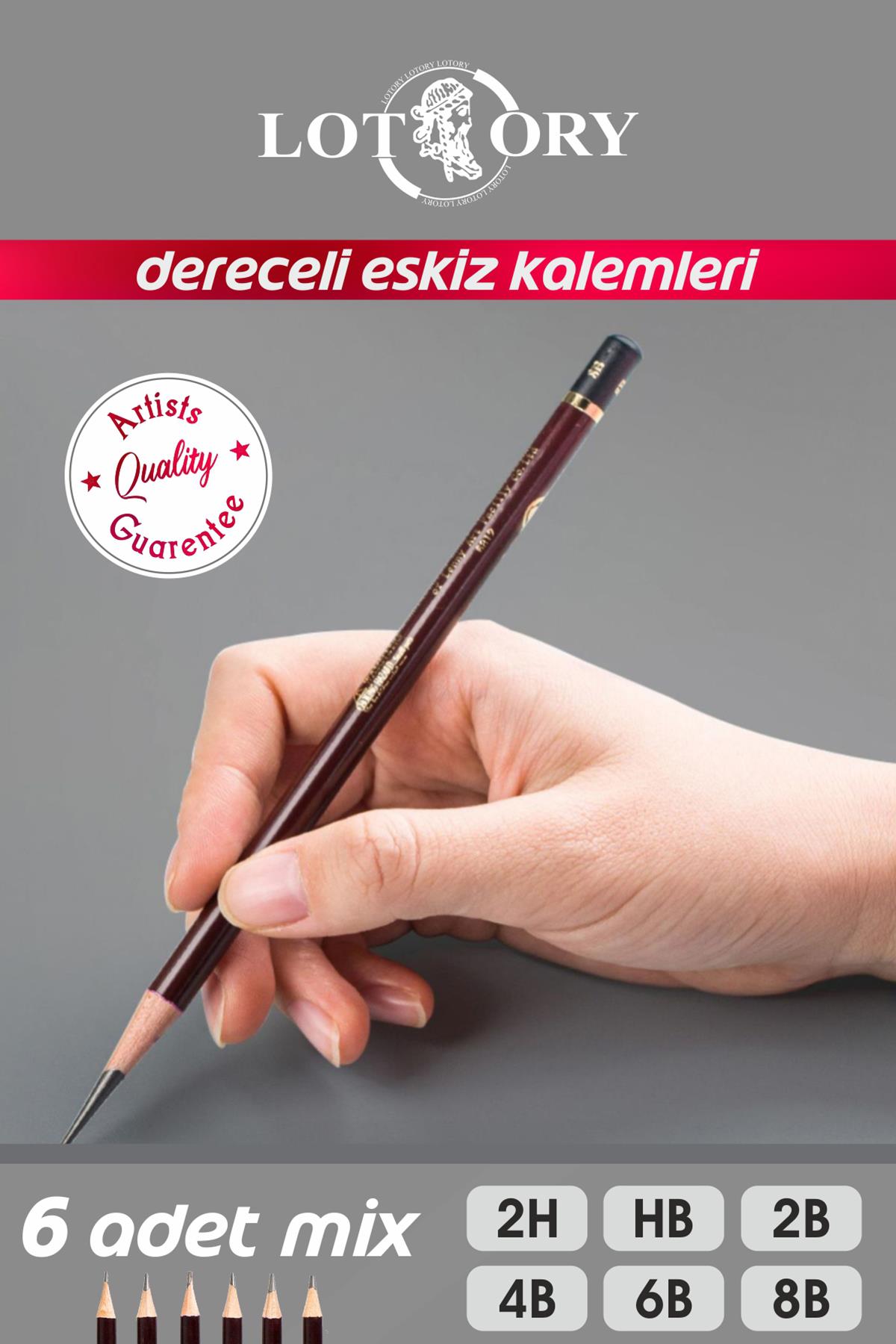 Lotory Dereceli Karakalem Seti 6 Adet - Artist Kalite