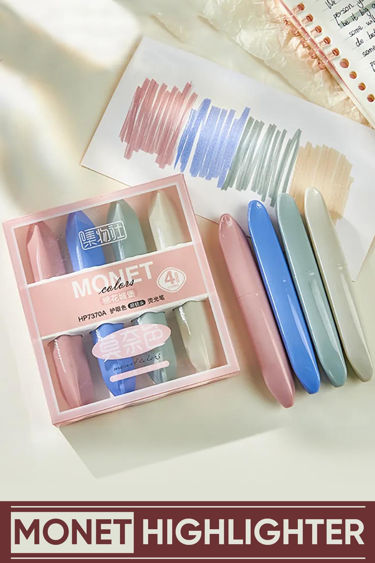 Monet Pastel Highlighter Kalem Seti 4'lü