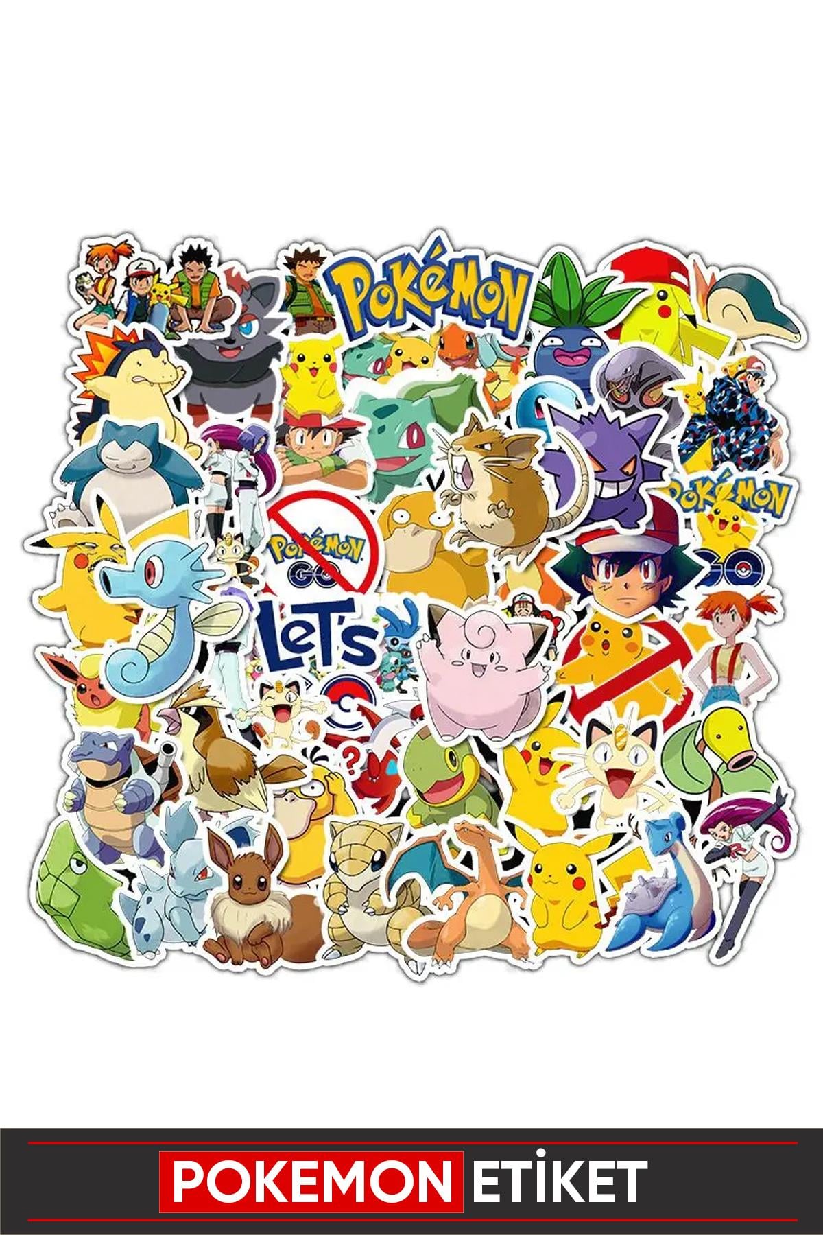 Pokemon Temalı Sticker 50'li / 5-7cm