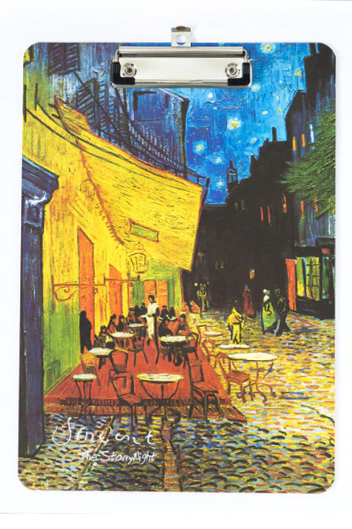 Resim Altlığı Çizim Tahtası Klipsli -Van Gogh Sekreterlik - A4