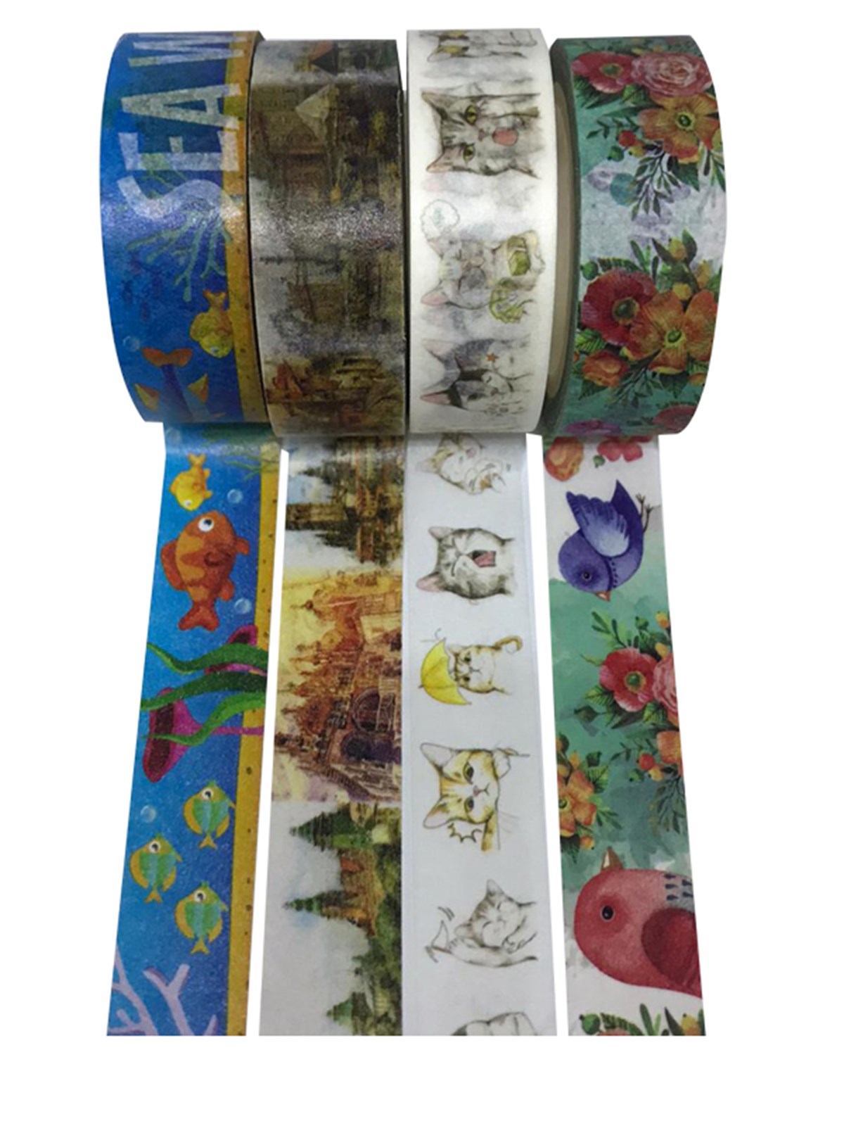 VOX - Washi Dekor Bant Seti, 4' lü 1.5cm x 10mt (WSB4-7)