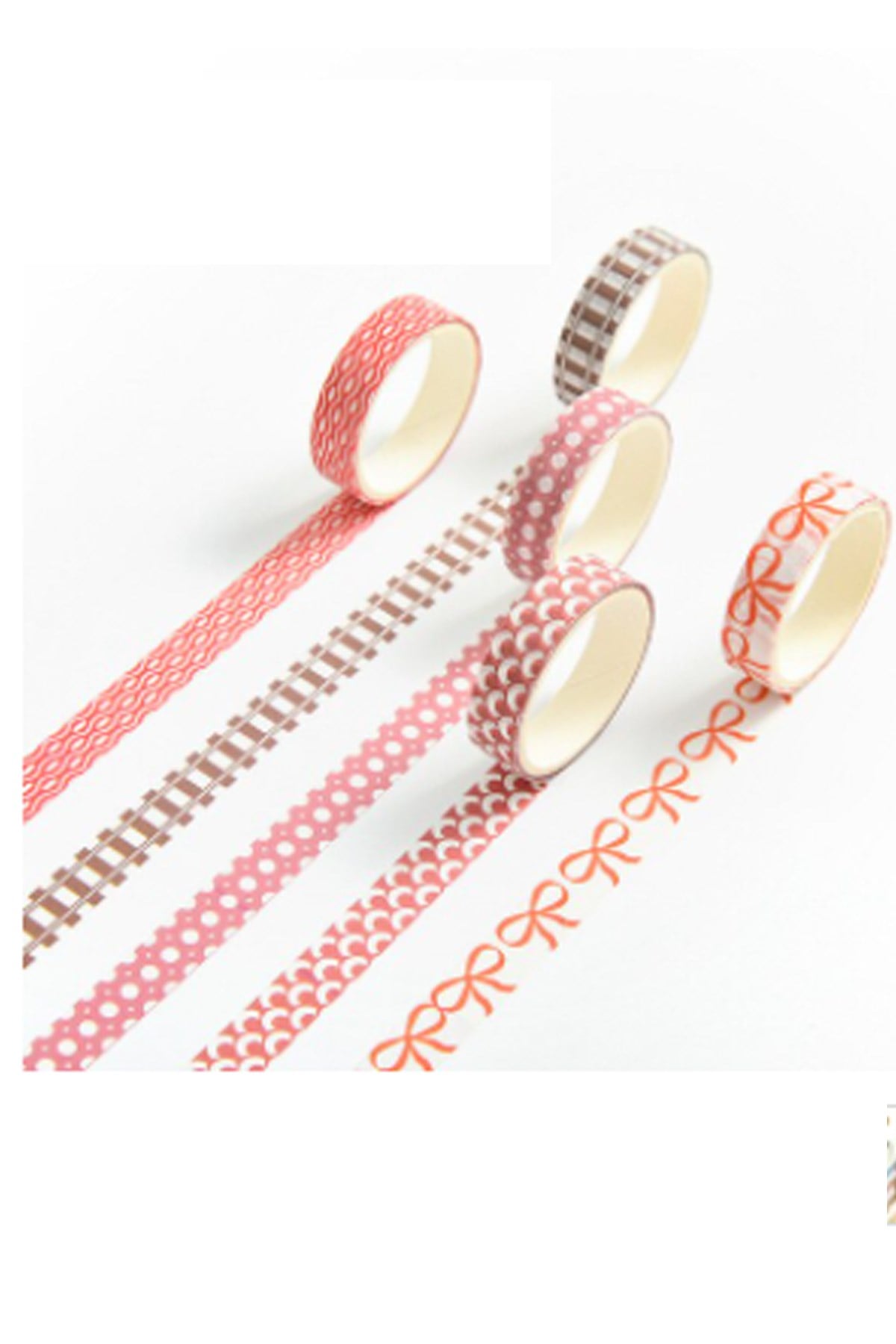 Washi Dekor Bant Seti 5'li 1 cm x 2 mt -M5-443