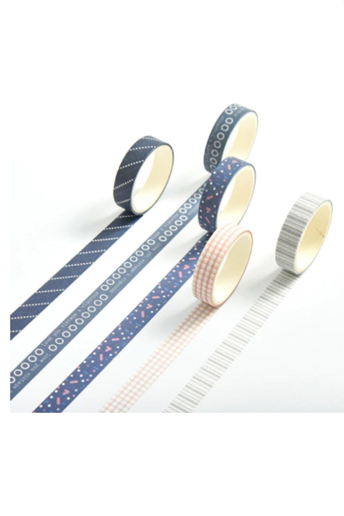 Washi Dekor Bant Seti 5'li 1 cm x 2 mt -M7-399