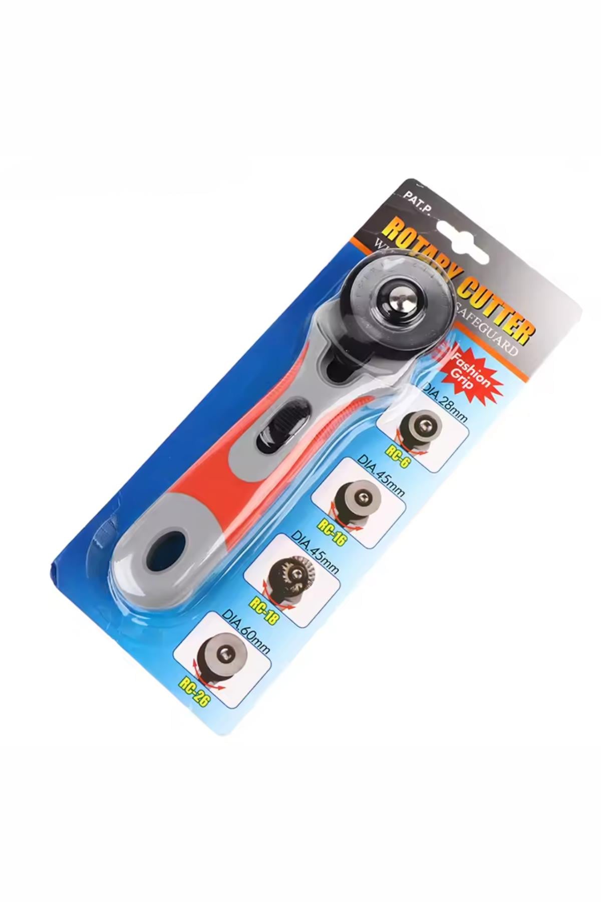 Yuvarlak Bıçaklı Kumaş Deri Kağıt Rulet Kesici 45mm