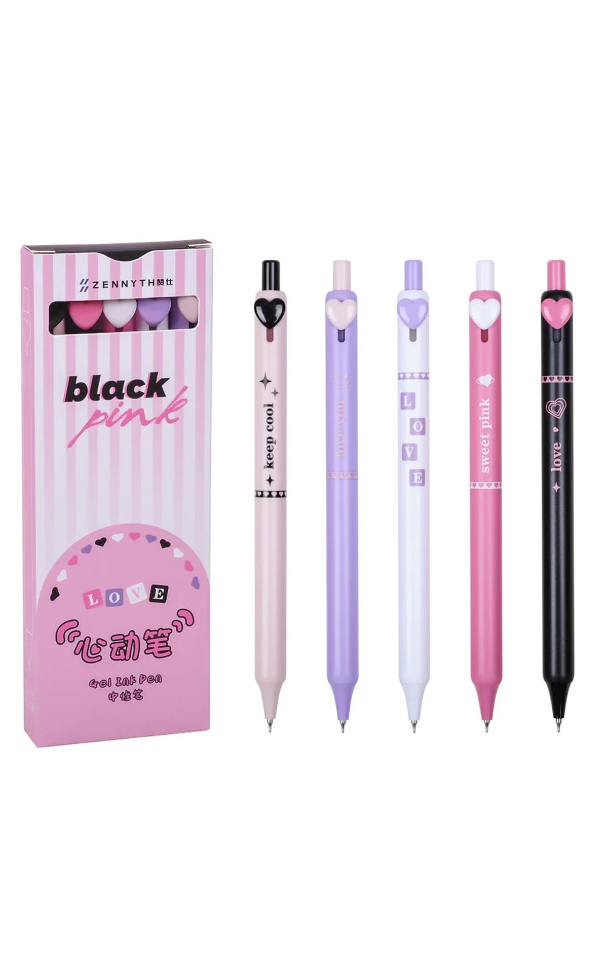 Zennyt Black Pink 0.5mm Roller Kalem 5'li - Siyah