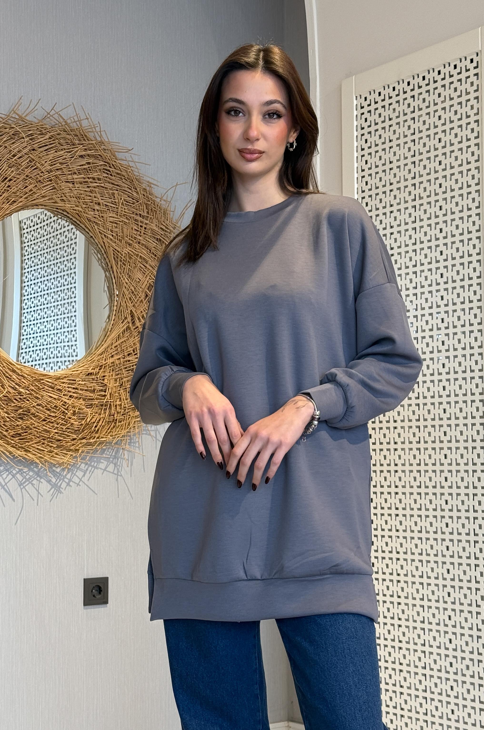 Basic Oyşo Sweat Tunik - Antrasit