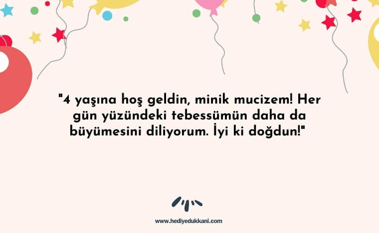4 yaş doğum günü sözleri